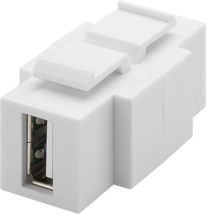 Goobay Keystone-modul, USB, kan monteras i båda ändar 16,9 mm bredd, USB 2.0-port (typ A) i gruppen DATORER & KRINGUTRUSTNING / Datorkablar / Nätverkskablar / Adaptrar & Skarvdon hos TP E-commerce Nordic AB (C40296)