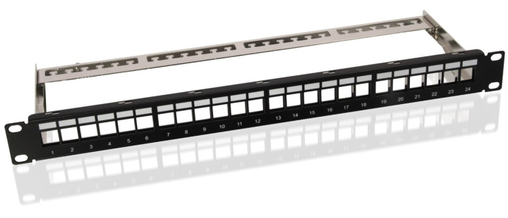 Goobay 19 tums (48,3 cm) Keystone patchpanel, tom (1 U) för 24x Keystone-moduler i gruppen DATORER & KRINGUTRUSTNING / Datorkablar / Nätverkskablar / Adaptrar & Skarvdon hos TP E-commerce Nordic AB (C40354)