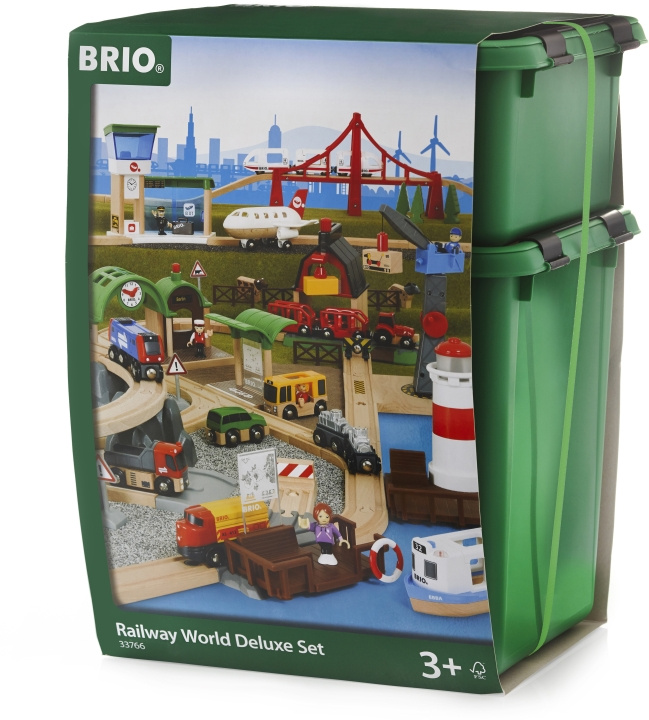 BRIO 33766 - World Deluxe Järnvägsset i gruppen LEKSAKER, BARN- & BABYPRODUKTER / Leksaker / Byggleksaker / Brio tågbanor hos TP E-commerce Nordic AB (C40395)