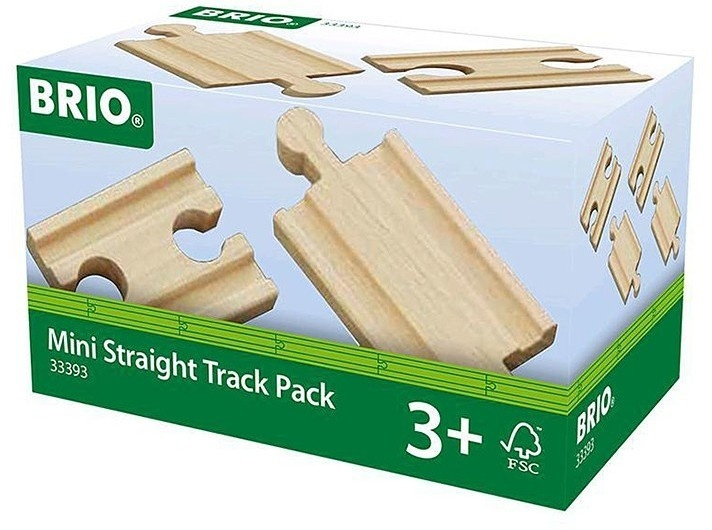 BRIO 33393 - Raka skenor, extra korta, 4st | LEKSAKER, BARN- & BABYPRODUKTER - Leksaker - Byggleksaker - Brio tågbanor | GameStuff