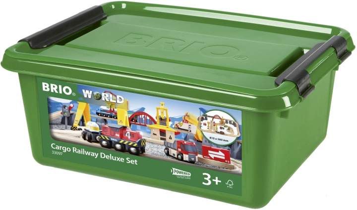 BRIO World 33097 - Frakt- och järnvägsset Deluxe i gruppen LEKSAKER, BARN- & BABYPRODUKTER / Leksaker / Byggleksaker / Brio tågbanor hos TP E-commerce Nordic AB (C40407)