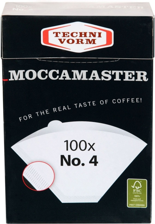 Moccamaster filterpapper 1x4, 100 st. i gruppen HEM, HUSHÅLL & TRÄDGÅRD / Hushållsmaskiner / Kaffemaskiner & Tillbehör / Filter & Tillbehör hos TP E-commerce Nordic AB (C40878)