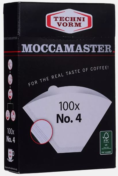 Moccamaster filterpapper 1x4, 100 st. i gruppen HEM, HUSHÅLL & TRÄDGÅRD / Hushållsmaskiner / Kaffemaskiner & Tillbehör / Filter & Tillbehör hos TP E-commerce Nordic AB (C40878)