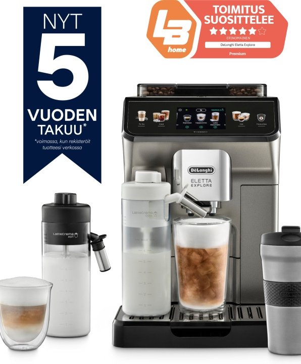 De\'Longhi ECAM450.86.T Eletta Explore -kaffemaskin i gruppen HEM, HUSHÅLL & TRÄDGÅRD / Hushållsmaskiner / Kaffemaskiner & Tillbehör / Kaffebryggare hos TP E-commerce Nordic AB (C40945)