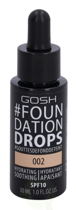 Gosh Foundation Drops SPF10 30 ml #002 Ivory i gruppen SKÖNHET & HÄLSA / Makeup / Basmakeup / Foundation hos TP E-commerce Nordic AB (C41482)