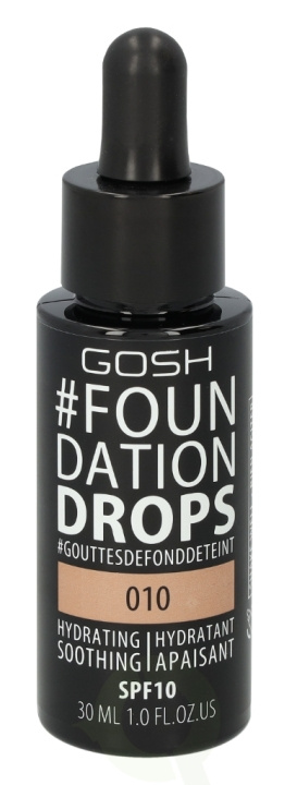 Gosh Foundation Drops SPF10 30 ml Tan 010 i gruppen SKÖNHET & HÄLSA / Makeup / Basmakeup / Foundation hos TP E-commerce Nordic AB (C41485)
