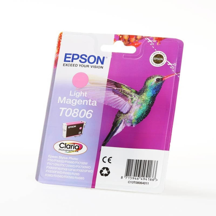 Epson Bläck C13T08064011 T0806 Ljus Magenta, Hummingbird i gruppen DATORER & KRINGUTRUSTNING / Skrivare & Tillbehör / Bläck & Toner / Bläckpatroner / Epson hos TP E-commerce Nordic AB (C42050)