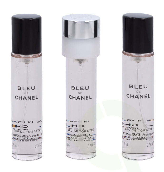 Chanel Bleu De Chanel Pour Homme Giftset 60 ml, 3x Edt Spray Refill 20ml - Twist and Spray - Travel Sprays i gruppen SKÖNHET & HÄLSA / Presentkit / Presentkit För Honom hos TP E-commerce Nordic AB (C42432)