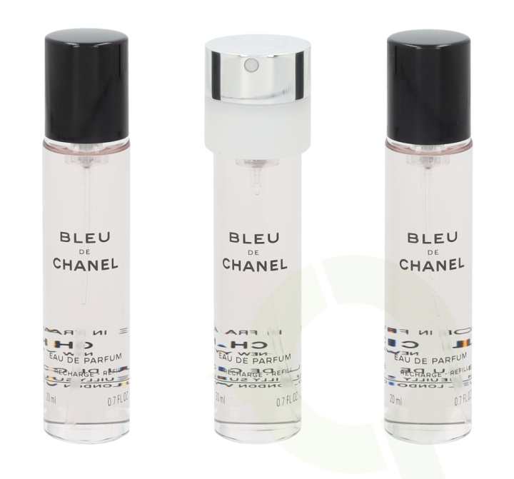 Chanel Bleu De Chanel Pour Homme Giftset 60 ml, 3x Edp Spray 20ml Refill - Travel Sprays i gruppen SKÖNHET & HÄLSA / Presentkit / Presentkit För Honom hos TP E-commerce Nordic AB (C42434)
