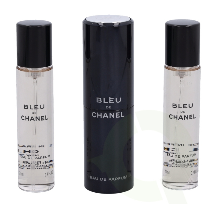 Chanel Bleu De Chanel Pour Homme Giftset 60 ml, 3x20ml Edp Travel Spray & 2 Refills i gruppen SKÖNHET & HÄLSA / Presentkit / Presentkit För Honom hos TP E-commerce Nordic AB (C42437)