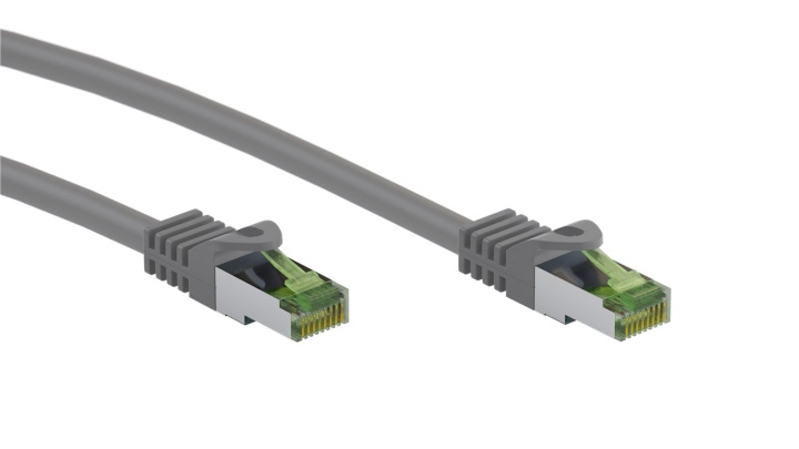 Goobay RJ45 patchkabel med CAT 8.1 S/FTP råkabel, AWG 26, grå kopparledare, LSZH halogenfri kabelhölje, RJ45-kontakt (CAT 6A), 7.5 m i gruppen DATORER & KRINGUTRUSTNING / Datorkablar / Nätverkskablar / Cat8 hos TP E-commerce Nordic AB (C43058)