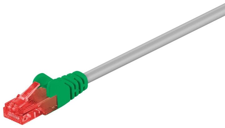 Goobay CAT 6 korsad patchkabel, U/UTP, grå, grön kopparklädd aluminiumledare (CCA), 1 m i gruppen DATORER & KRINGUTRUSTNING / Datorkablar / Nätverkskablar / Cat6 hos TP E-commerce Nordic AB (C43289)