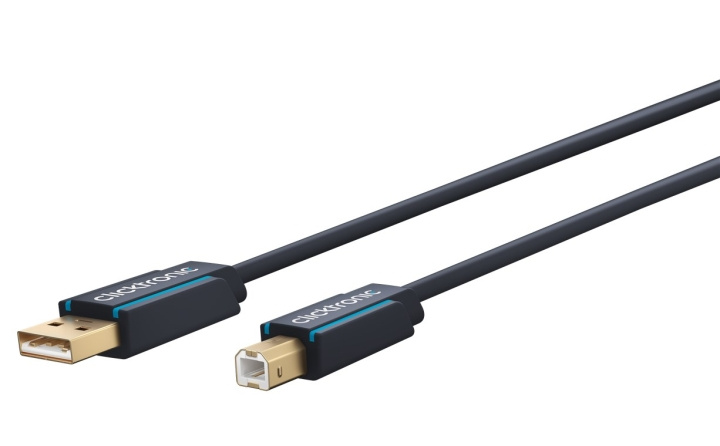 ClickTronic Adapterkabel från USB-A till USB-B 2.0 Premiumkabel | USB A-kontakt USB B 2.0-kontakt | 1,8 m | 480 Mbit/s i gruppen DATORER & KRINGUTRUSTNING / Datorkablar / USB-kablar / USB-A / Kablar hos TP E-commerce Nordic AB (C43323)