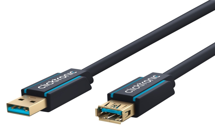 ClickTronic Förlängningskabel USB-A Premiumkabel | USB A hane USB A hona | 1,8 m | 5 Gbit/s i gruppen DATORER & KRINGUTRUSTNING / Datorkablar / USB-kablar / USB-A / Kablar hos TP E-commerce Nordic AB (C43325)