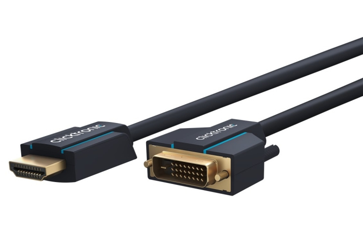 ClickTronic Adapterkabel från DVI till HDMI™ Premiumkabel | 1x DVI-D-kontakt 1x HDMI™-kontakt | 1,0 m | WQXGA @ 60 Hz i gruppen DATORER & KRINGUTRUSTNING / Datorkablar / DVI / Kablar hos TP E-commerce Nordic AB (C43344)