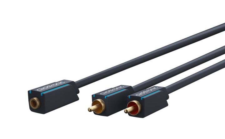 ClickTronic 3,5 mm AUX till RCA-adapterkabel, stereo Premium-kabel | 2x cinch-kontakt 1x 3,5 mm jackuttag | 0,1 m | OFC innerledare i gruppen HEMELEKTRONIK / Kablar & Adaptrar / RCA-kablar & adaptrar / Kablar hos TP E-commerce Nordic AB (C43417)