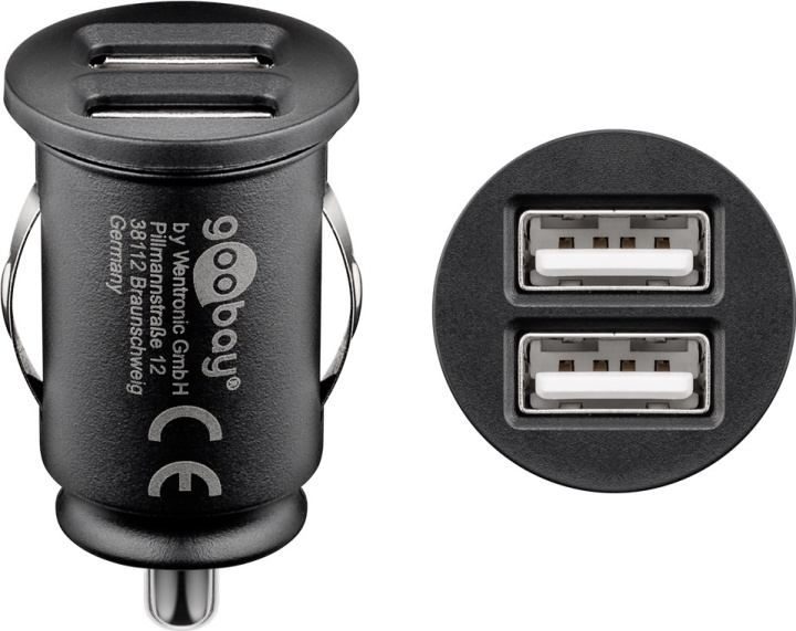 Goobay Dubbel USB-bilsladdare (12 W) 12 W max. 2,4 A (12/24 V) 2x USB i gruppen SMARTPHONE & SURFPLATTOR / Laddare & Kablar / Billaddare / Billaddare USB hos TP E-commerce Nordic AB (C43975)