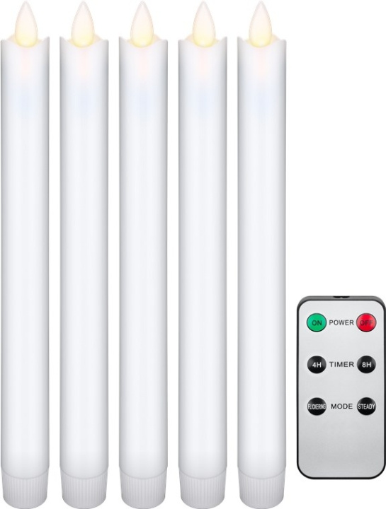 Goobay Set med 5 vita LED riktiga vax stav ljus, inkl. fjärrkontroll Vacker och säker belysningslösning för många områden som hus och loggia, kontor eller skolor i gruppen HEMELEKTRONIK / Belysning / Övrig belysning hos TP E-commerce Nordic AB (C44013)