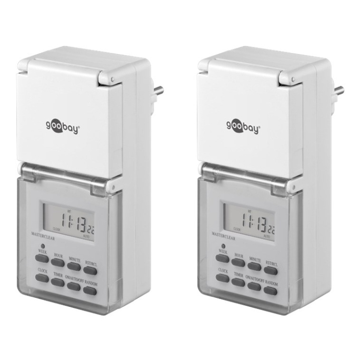Goobay Set med 2, digital timer IP44 Lättanvänd digital timer i gruppen HEM, HUSHÅLL & TRÄDGÅRD / El & Belysning / Timers hos TP E-commerce Nordic AB (C44050)