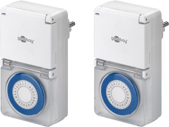 Goobay Set med 2, analog timer IP44 Lättmanövrerad mekanisk timer för eluttaget i gruppen HEM, HUSHÅLL & TRÄDGÅRD / El & Belysning / Timers hos TP E-commerce Nordic AB (C44052)