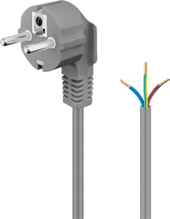 Goobay Skyddskontaktkabel vinklad för montering, 1,5 m, grå stickkontakt med skyddsjord (typ F, CEE 7/7) > lösa kabeländar i gruppen HEM, HUSHÅLL & TRÄDGÅRD / El & Belysning / Elinstallation / Övriga el-tillbehör hos TP E-commerce Nordic AB (C44202)