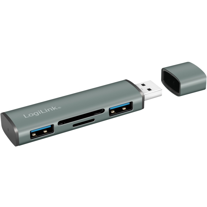 LogiLink USB-hub (USB 3.2 Gen2) Minneskortsläsare/USB-A i gruppen DATORER & KRINGUTRUSTNING / Datortillbehör / USB-hubbar hos TP E-commerce Nordic AB (C44265)