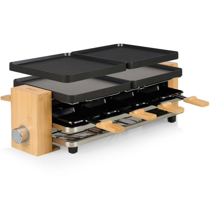 Princess Raclette Pure 8 Bamboo 162918 i gruppen HEM, HUSHÅLL & TRÄDGÅRD / Hushållsmaskiner / Brödrostar & Bordsgrillar / Bordsgrillar & Raclette hos TP E-commerce Nordic AB (C44277)