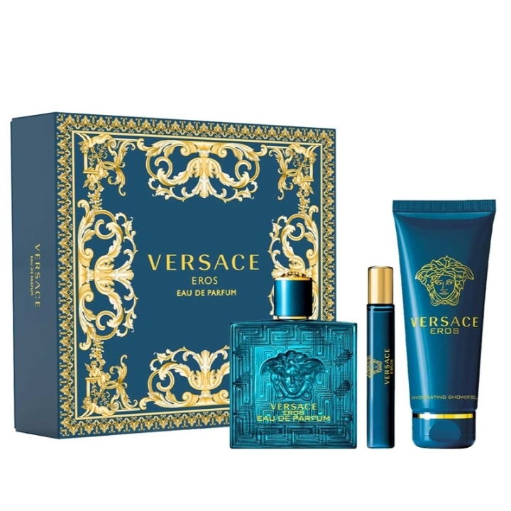 Versace Giftset Versace Eros Edp 100ml + Edp 10ml + SG 150ml i gruppen SKÖNHET & HÄLSA / Presentkit / Presentkit För Honom hos TP E-commerce Nordic AB (C44368)