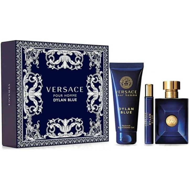 Versace Giftset Versace Pour Homme Dylan Blue Edt 100ml + Edt 10ml + SG 150ml i gruppen SKÖNHET & HÄLSA / Presentkit / Presentkit För Honom hos TP E-commerce Nordic AB (C44370)