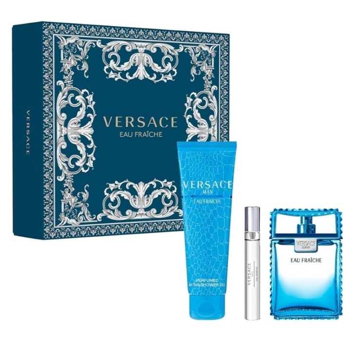 Versace Giftset Versace Man Eau Fraiche Edt 100ml + Edt 10ml + SG 150ml i gruppen SKÖNHET & HÄLSA / Presentkit / Presentkit För Honom hos TP E-commerce Nordic AB (C44371)