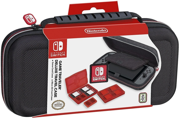 Nintendo Deluxe reseväska, svart, Switch i gruppen HEMELEKTRONIK / Spelkonsoler & Tillbehör / Nintendo Switch / Tillbehör hos TP E-commerce Nordic AB (C44464)