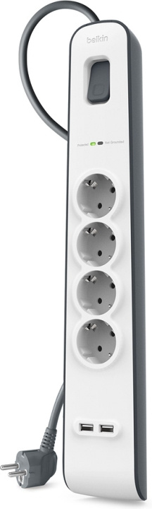 Belkin SurgePlus USB 4-grenuttag, 2 m i gruppen HEM, HUSHÅLL & TRÄDGÅRD / El & Belysning / Grenuttag hos TP E-commerce Nordic AB (C44494)