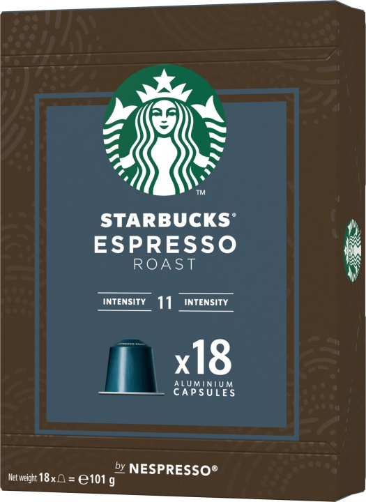 Starbucks Nespresso Espresso Roast Kaffekapslar, 18st, 103g i gruppen HEM, HUSHÅLL & TRÄDGÅRD / Hushållsmaskiner / Kaffemaskiner & Tillbehör / Kaffekapslar hos TP E-commerce Nordic AB (C44514)