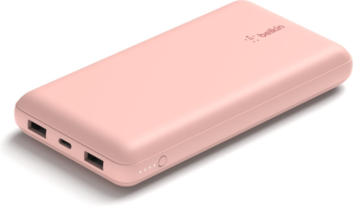 Belkin 20K powerbank, 20 000 mAh, Färg: Rosa i gruppen SMARTPHONE & SURFPLATTOR / Laddare & Kablar / Powerbanks hos TP E-commerce Nordic AB (C44539)