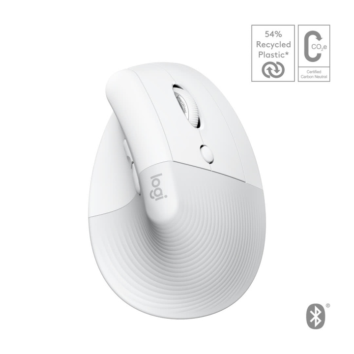 Logitech Lift for Mac Vertical Ergonomic Mouse, Off-White/Pa i gruppen DATORER & KRINGUTRUSTNING / Möss & Tangentbord / Möss / Trådlösa hos TP E-commerce Nordic AB (C44937)