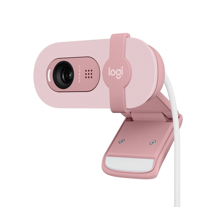 Logitech Brio 100 Full HD Webcam, Rose i gruppen DATORER & KRINGUTRUSTNING / Datortillbehör / Webbkameror hos TP E-commerce Nordic AB (C44953)