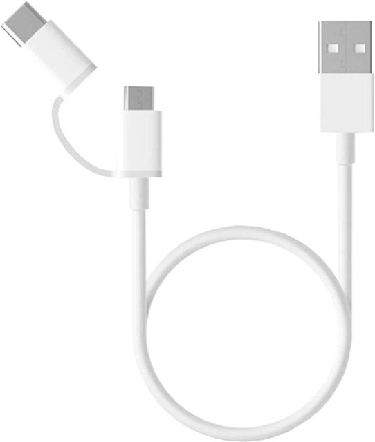 Xiaomi 2-i-1 USB-kabel laddningskabel, 1 m, vit i gruppen DATORER & KRINGUTRUSTNING / Datorkablar / USB-kablar / USB-C hos TP E-commerce Nordic AB (C45334)