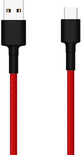 Xiaomi flätad USB-C-laddningskabel, 1 m, röd i gruppen DATORER & KRINGUTRUSTNING / Datorkablar / USB-kablar / USB-C hos TP E-commerce Nordic AB (C45337)