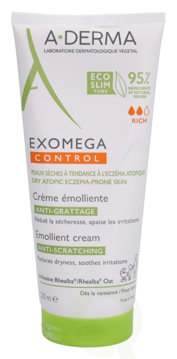 A-Derma Exomega Control Emollient Cream 200 ml i gruppen SKÖNHET & HÄLSA / Hudvård / Kroppsvård / Body lotion hos TP E-commerce Nordic AB (C45858)