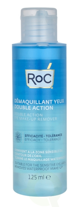 ROC Double Action Eye Make-up Remover 125 ml Suitable for the Sensitive Eye Area. Removes Waterproof Make-Up i gruppen SKÖNHET & HÄLSA / Makeup / Sminkborttagning hos TP E-commerce Nordic AB (C46445)