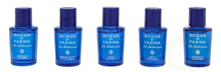 Acqua Di Parma Blu Mediterraneo Set 25 ml 5x5ml Edt Splash - Arancia Di Capri/Bergamotto Di Calabria/Fico di Amalfi/Mirto Di Panarea/Chinotto Di Liguria i gruppen SKÖNHET & HÄLSA / Doft & Parfym / Parfym / Parfym för honom hos TP E-commerce Nordic AB (C46537)
