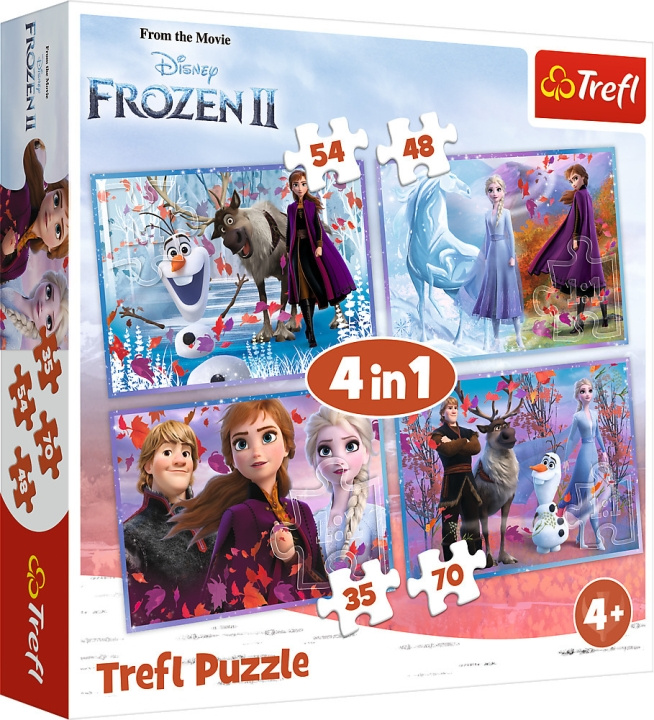 TREFL Frozen 2, 4 i 1 pussel, 35+48+54+70 bitar i gruppen LEKSAKER, BARN- & BABYPRODUKTER / Leksaker / Pussel hos TP E-commerce Nordic AB (C46756)