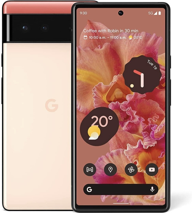 Google Pixel 6 5G-telefon, 128/8GB, Kinda Coral i gruppen SMARTPHONE & SURFPLATTOR / Mobiltelefoner & smartphones hos TP E-commerce Nordic AB (C46816)