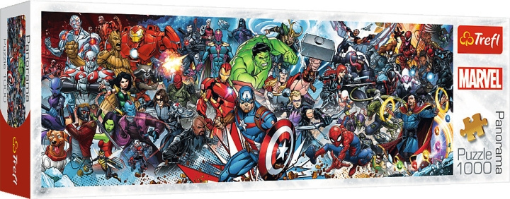 Trefl Marvel Universe panoramapussel, 1000 bitar i gruppen SPORT, FRITID & HOBBY / Hobby / Pussel hos TP E-commerce Nordic AB (C46932)