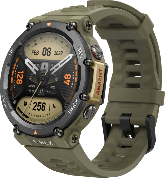 Amazfit T-Rex 2 smartklocka, Wild Green i gruppen SPORT, FRITID & HOBBY / Smartwatch & Aktivitetsarmband / Smartwatches hos TP E-commerce Nordic AB (C46939)