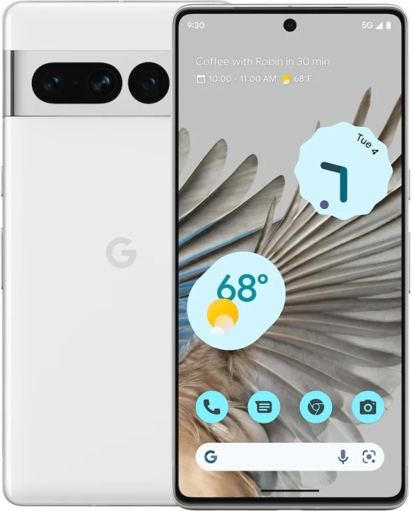 Google Pixel 7 Pro 5G-telefon, 128/12 GB, Snow i gruppen SMARTPHONE & SURFPLATTOR / Mobiltelefoner & smartphones hos TP E-commerce Nordic AB (C46960)