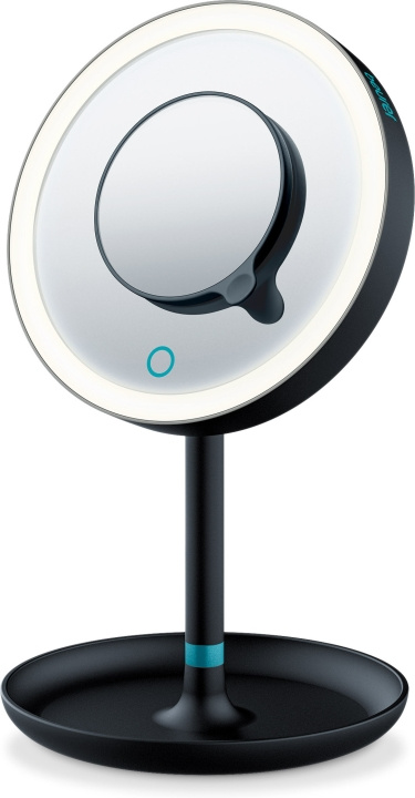 Beurer BS 45 sminkspegel, svart 17,5 cm, med LED-ljus och förstoringsspegel, batteridriven i gruppen SKÖNHET & HÄLSA / Makeup / Sminkspeglar hos TP E-commerce Nordic AB (C46988)