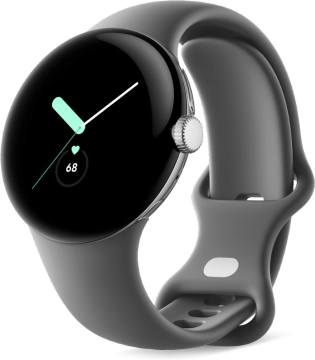 Google Pixel Watch WiFi smartklocka, polerat silver/kol i gruppen SPORT, FRITID & HOBBY / Smartwatch & Aktivitetsarmband / Smartwatches hos TP E-commerce Nordic AB (C46995)