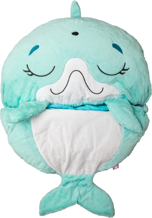 Martinex Happy Nappers delfin - sovsäck plysch, storlek M i gruppen LEKSAKER, BARN- & BABYPRODUKTER / Babyleksaker / Gosedjur hos TP E-commerce Nordic AB (C47018)