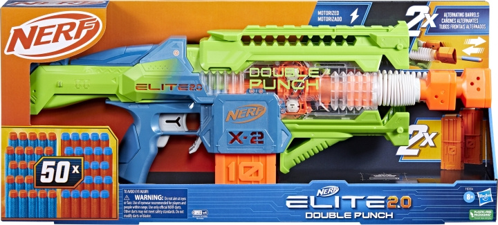 NERF Elite 2.0 Blaster Double Punch - skumprojektilpistol i gruppen LEKSAKER, BARN- & BABYPRODUKTER / Uteleksaker / Actionlek hos TP E-commerce Nordic AB (C47024)